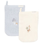 Little Dutch Lot de gants de toilette Bleu/Blanc doux