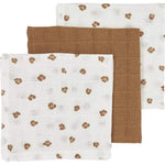 Meyco 3 langes hydrophiles / carrés tétra en coton 30x30 - Mini Panther Toffee