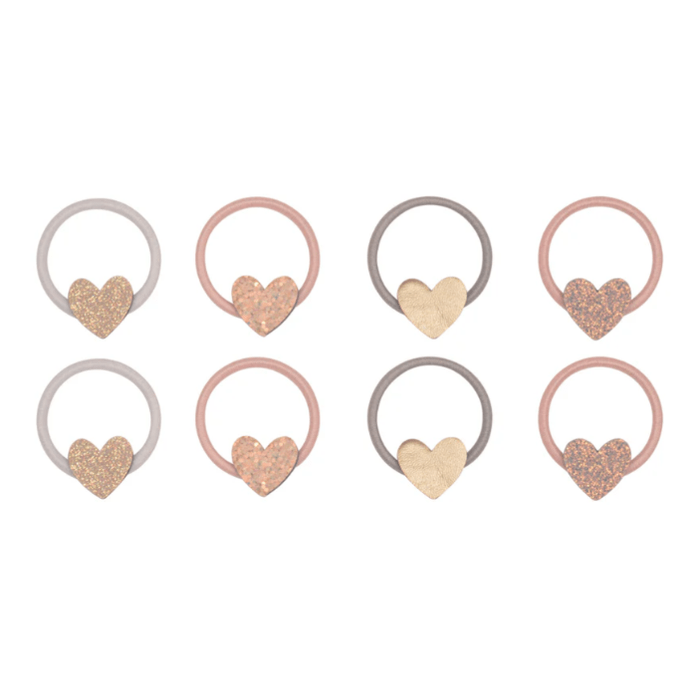 Mimi & Lula Élastiques à cheveux 8-pack - Cœurs