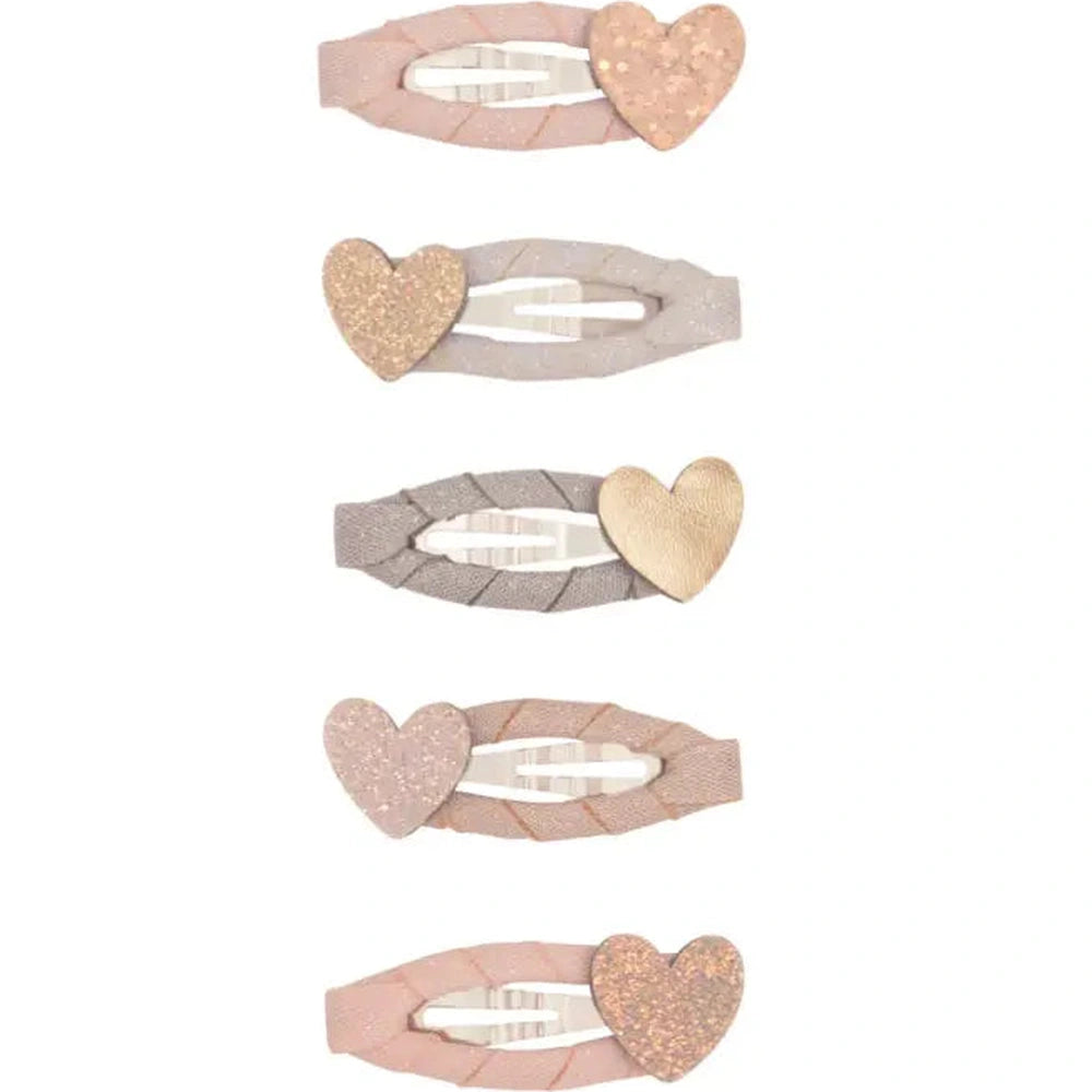 Mimi & Lula Barrettes à cheveux 5 pièces - Cœurs