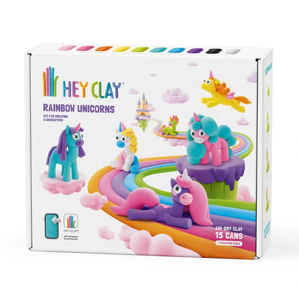 Hey Clay Argile auto-durcissante Licornes - 15 pots