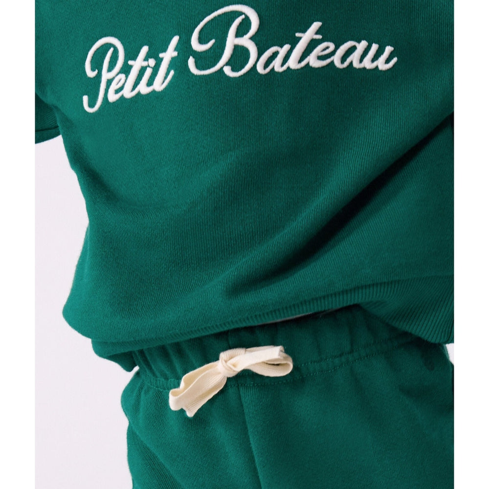 Sweat en coton Petit Bateau avec broderie - vert
