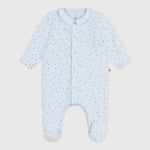 Petit Bateau Pyjama bébé en velours avec col et étoiles - Bleu