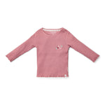 T-shirt à manches longues en coton bio Little Dutch - Flower/Rouge