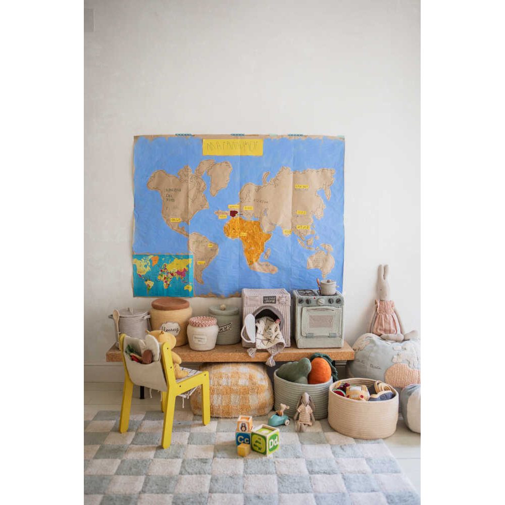 Tapis lavable Lorena Canals Kitchen Tiles bleu sauge 90x130cm