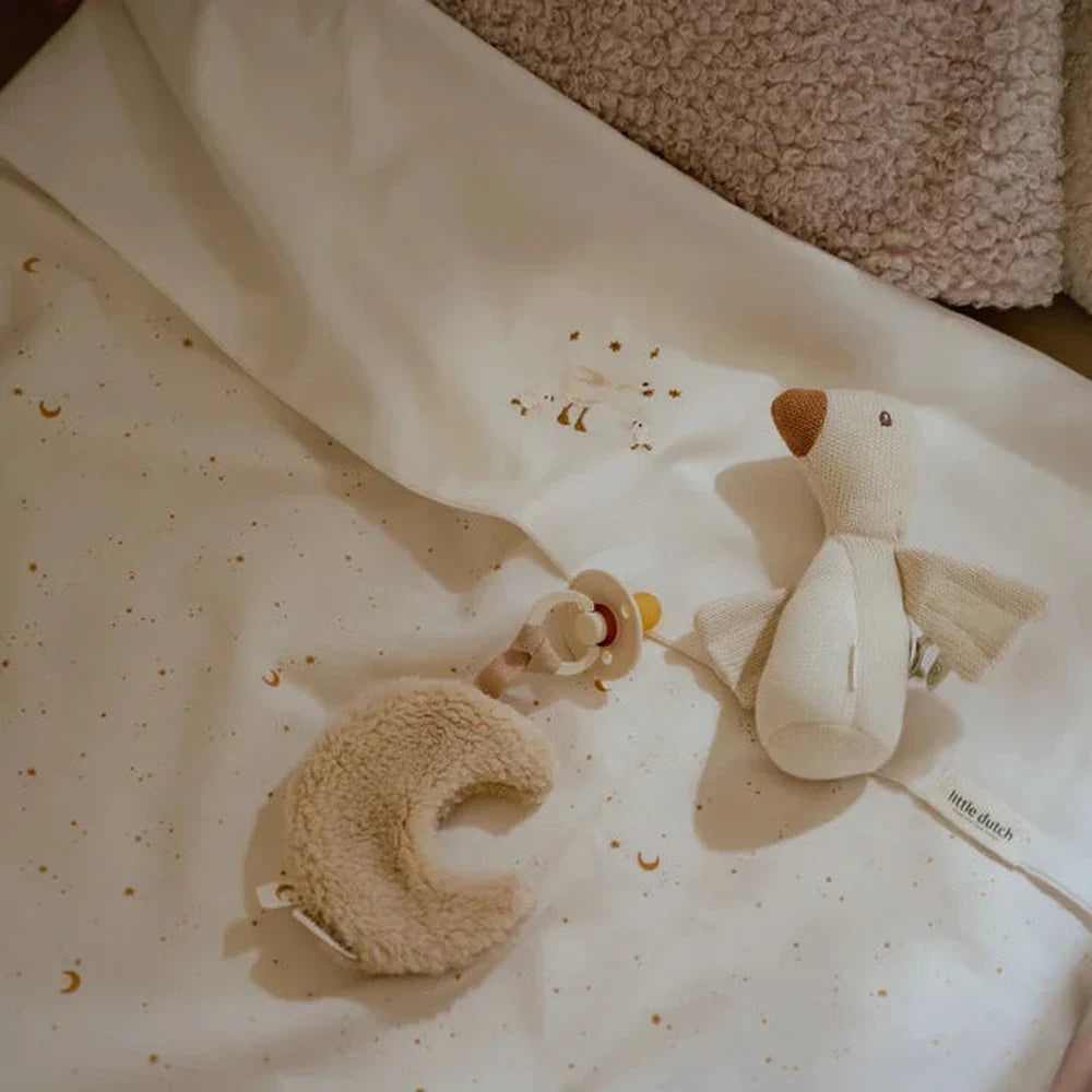 doudou d'attache-sucette Little Dutch - blanc