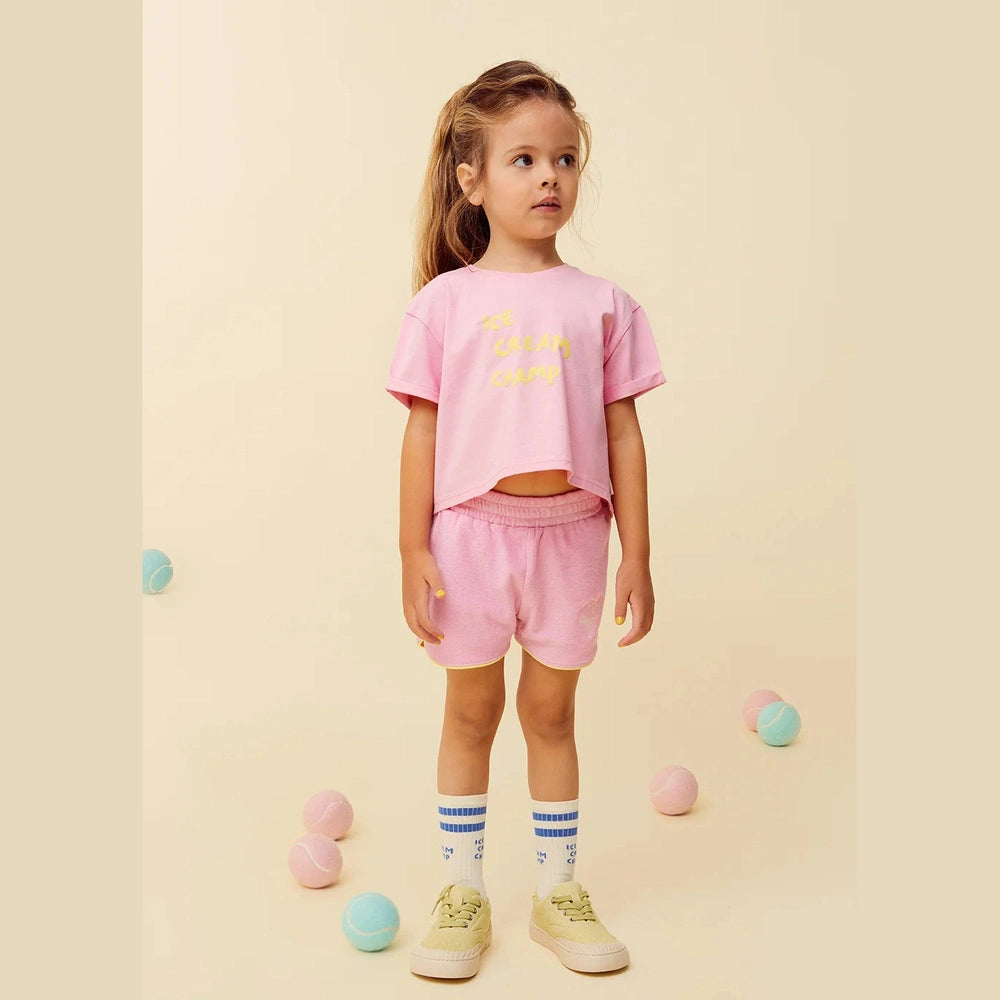 Sproet & Sprout Short de sport en tissu éponge rose