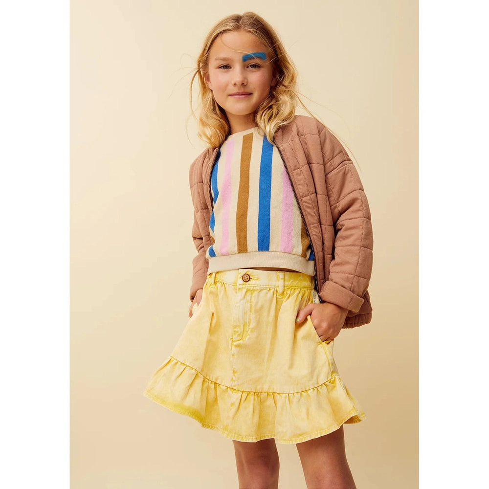 Jupe peplum en denim Sproet & Sprout jaune pastel