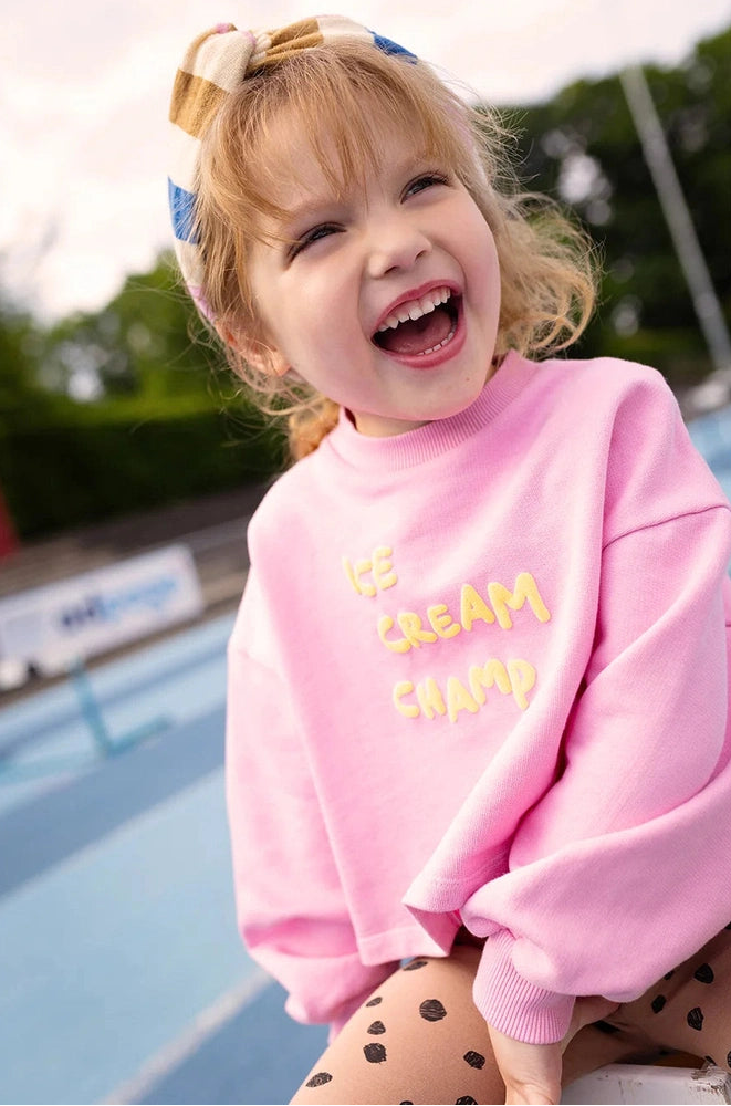 Sproet & Sprout Boxy Batman à manches Ice Cream rose