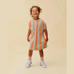 Sproet & Sprout Robe ample à rayures fendue verte