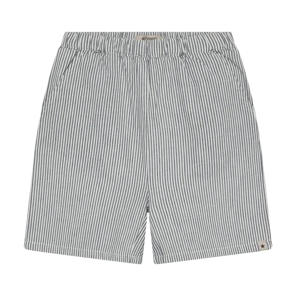 Huttelihut Short rayé pour enfant – short d’été léger – bleu marine foncé