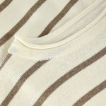 Huttelihut Pull en maille à rayures – pull confortable pour enfant – marron