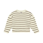 txt
Huttelihut Pull tricoté à rayures – Pull confortable pour enfant – Marron