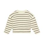 Pull tricoté Huttelihut à rayures – pull confortable pour enfant – marron