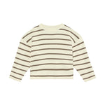 Huttelihut Pull en maille à rayures – Pull confortable pour enfant – Marron