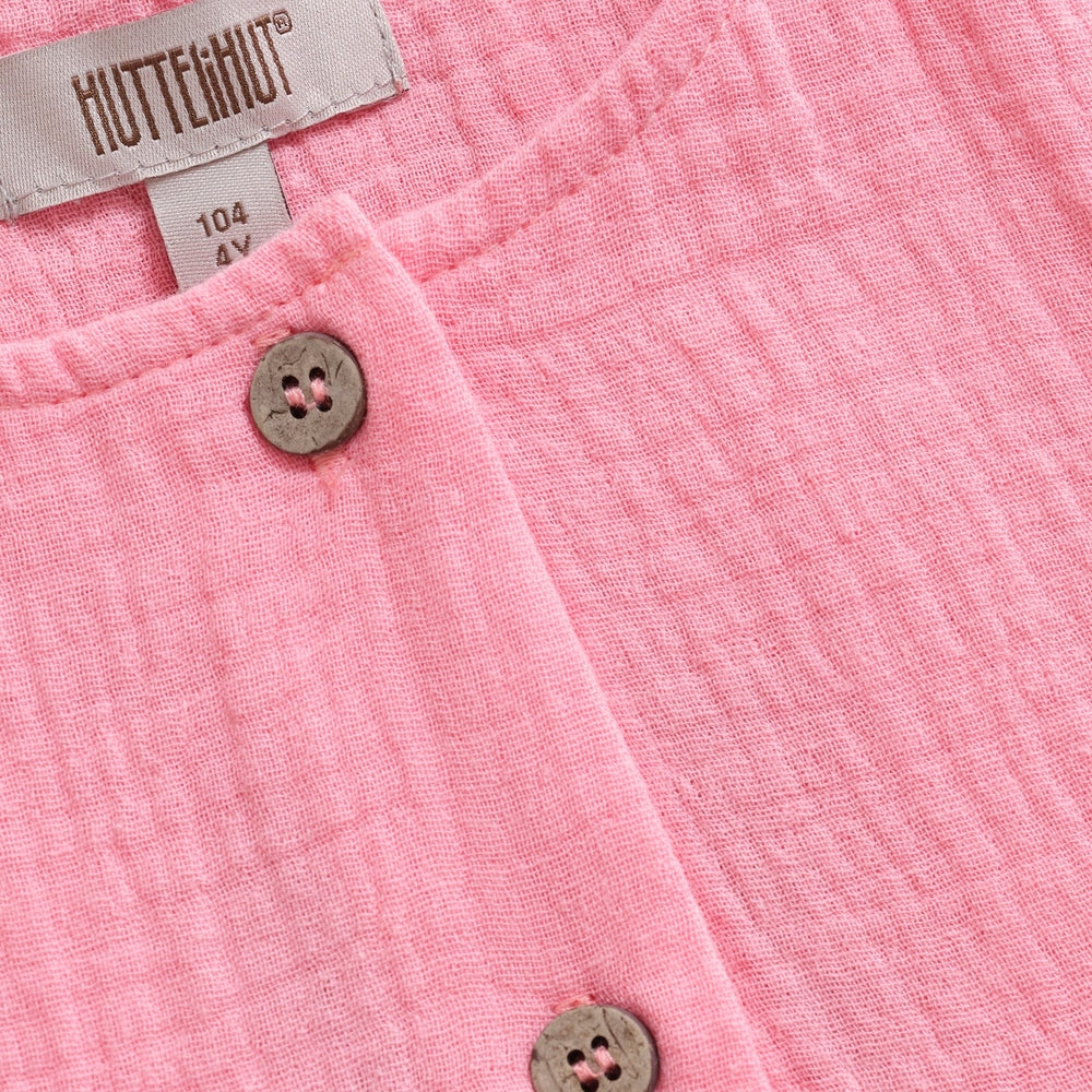 Robe en mousseline Huttelihut à manches courtes – robe enfant légère – rose