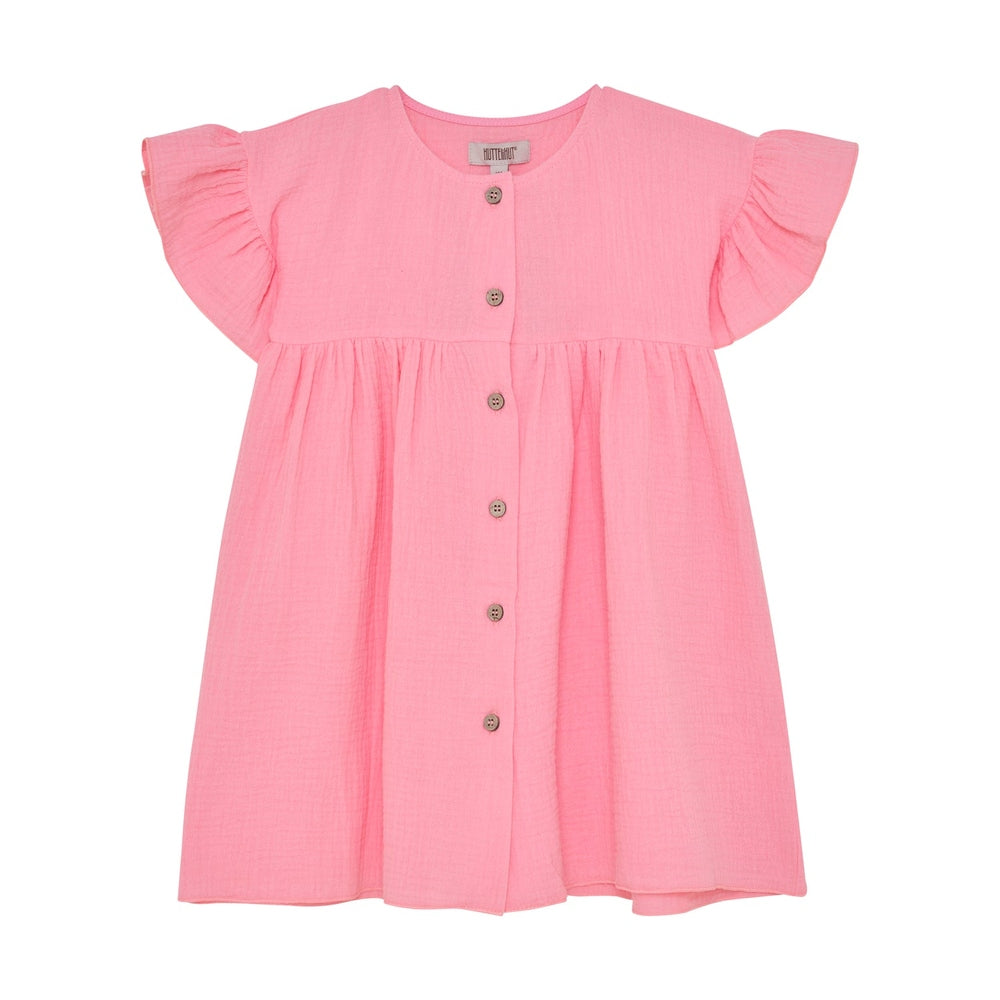 Robe en mousseline à manches courtes – robe enfant légère – rose