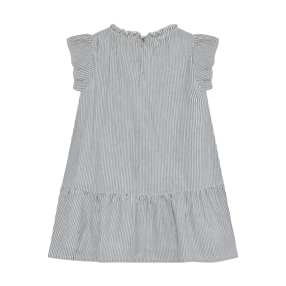 Huttelihut Robe rayée – robe d'été pour enfant – bleu marine foncé