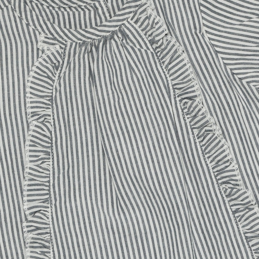 Huttelihut Robe rayée à manches courtes – Légère et estivale – bleu marine foncé