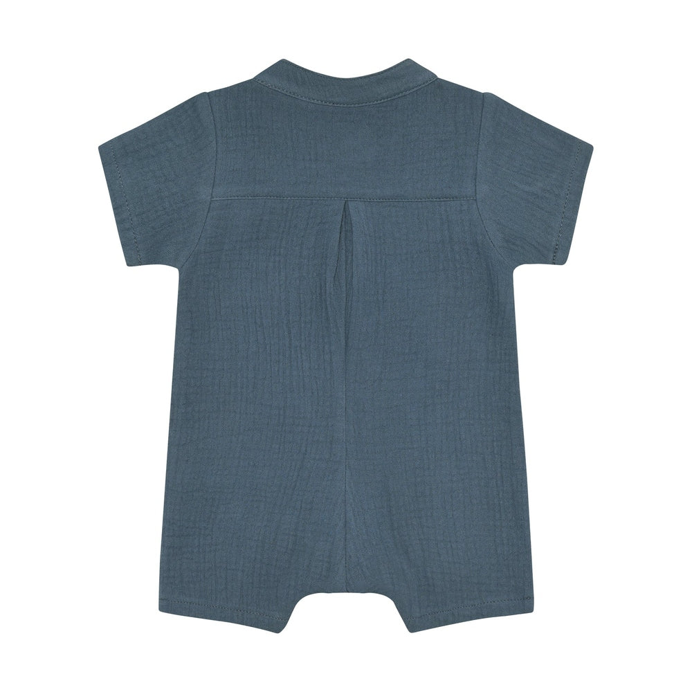 Huttelihut Combinaison en mousseline à manches courtes – combinaison douce pour bébé – bleu marine foncé