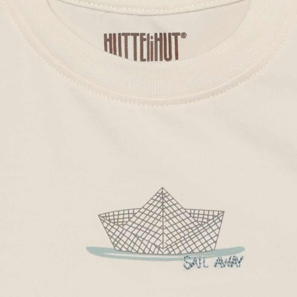 Huttelihut T-shirt à manches courtes – t-shirt basique doux pour enfant – Blanc
