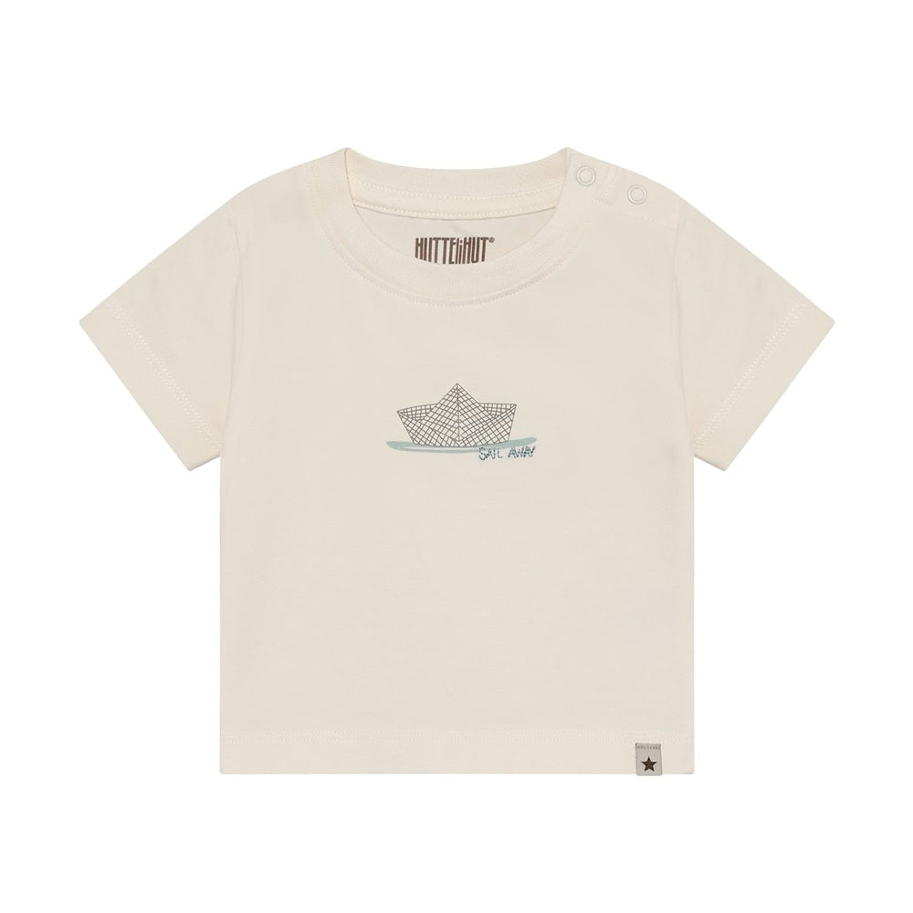 Huttelihut T-shirt à manches courtes – T-shirt enfant basique doux – White