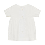 Huttelihut Robe brodée à manches courtes – élégante robe pour enfant – Blanc