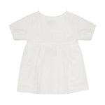 Huttelihut Robe brodée à manches courtes – élégante robe pour enfant – blanche
