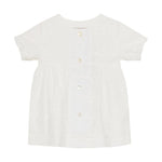 Huttelihut Robe brodée à manches courtes – élégante robe pour enfant – White