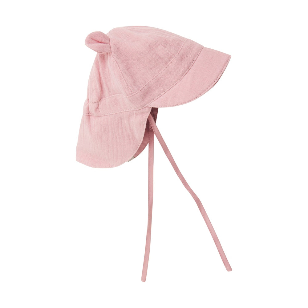 Chapeau d'été en mousseline Huttelihut avec oreilles – chapeau bébé léger – rose