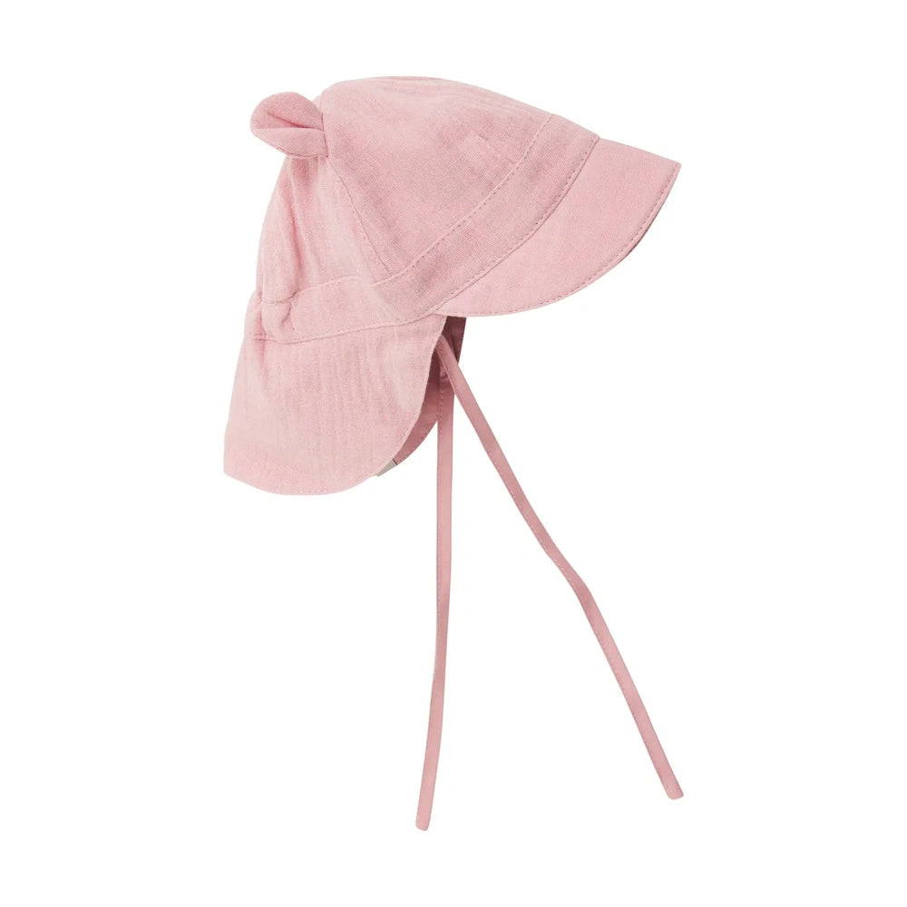 Huttelihut Chapeau d’été en mousseline avec oreilles – chapeau bébé léger – rose