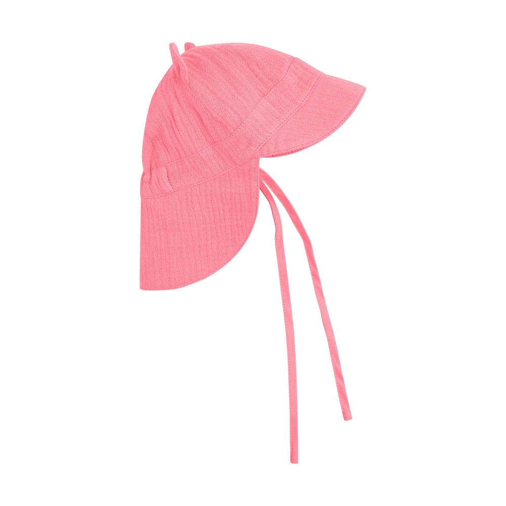 Huttelihut Chapeau d'été en mousseline avec oreilles – chapeau léger pour bébé – rose
