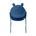 Huttelihut Chapeau d'été en mousseline avec oreilles – chapeau bébé léger – bleu marine foncé