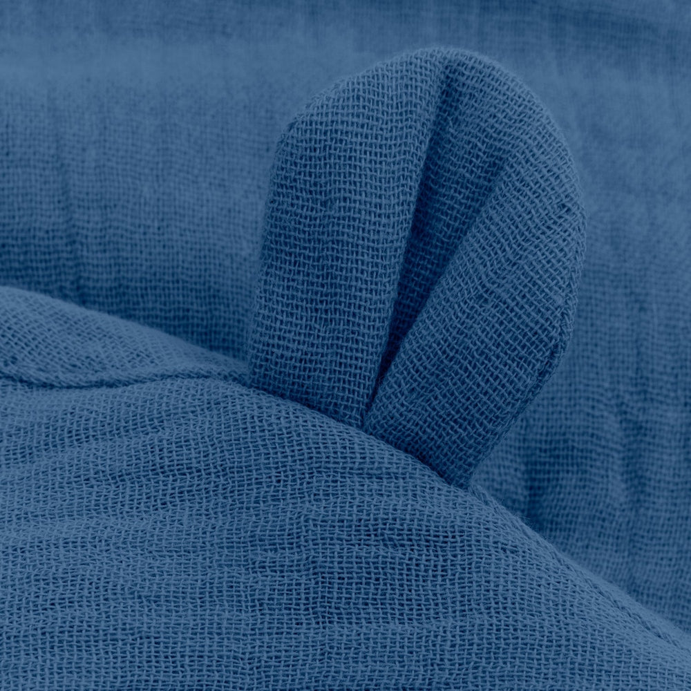 Huttelihut Chapeau d’été en mousseline avec oreilles – Chapeau bébé léger – Bleu marine foncé