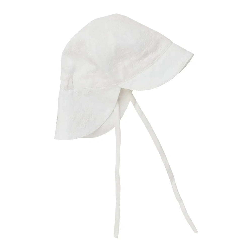 Huttelihut Chapeau d’été brodé – Adorable chapeau de soleil pour bébé – Blanc
