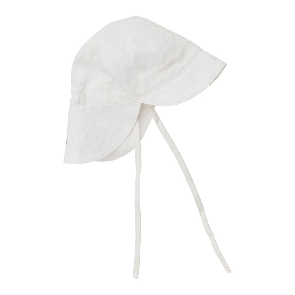 Huttelihut Chapeau d'été brodé – adorable chapeau de soleil pour bébé – blanc