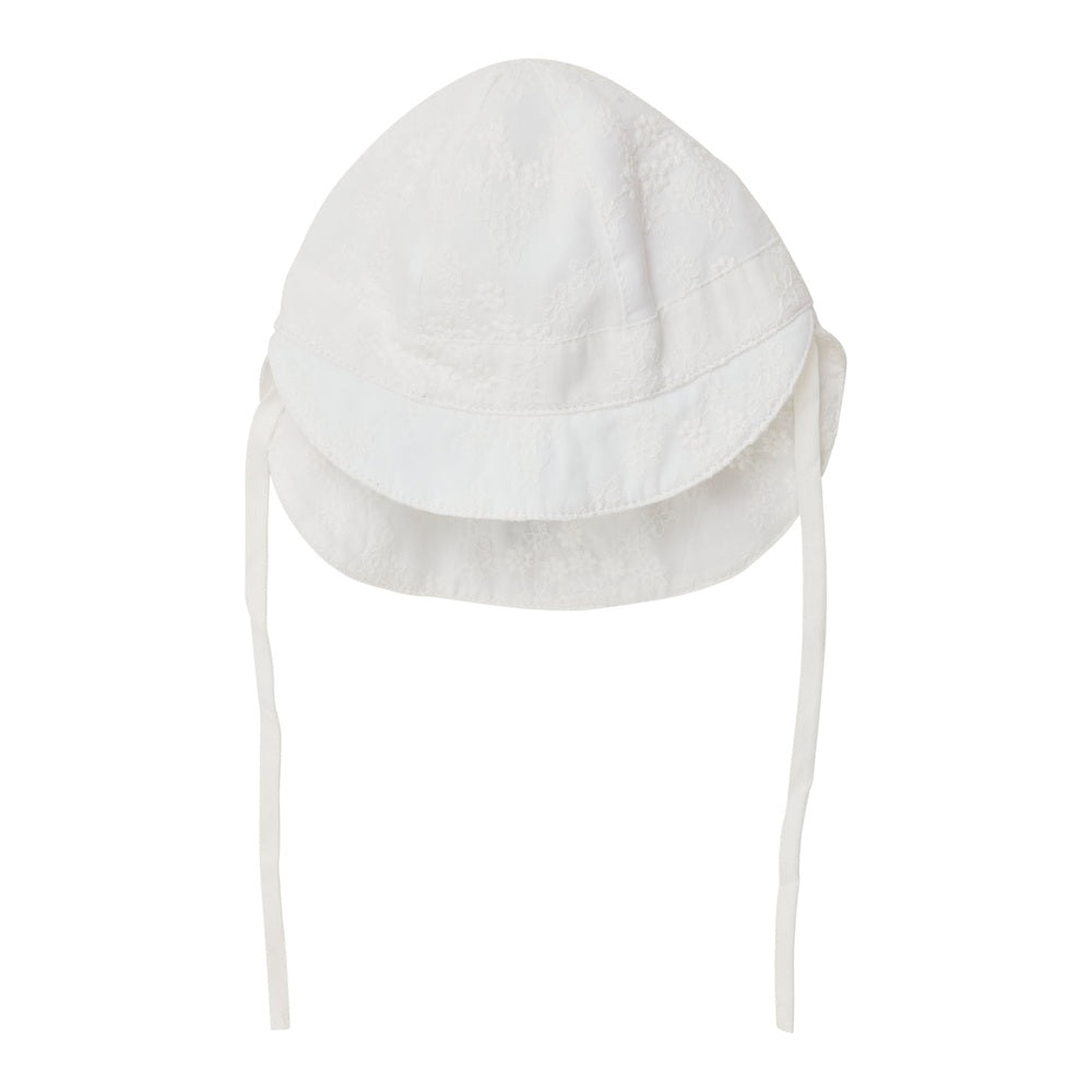 Huttelihut Chapeau d'été brodé – Adorable chapeau de soleil pour bébé – Blanc