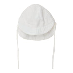 Huttelihut Chapeau d'été brodé – Adorable chapeau de soleil pour bébé – Blanc