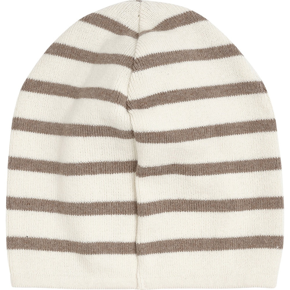 Huttelihut Bonnet rayé en maille – marron