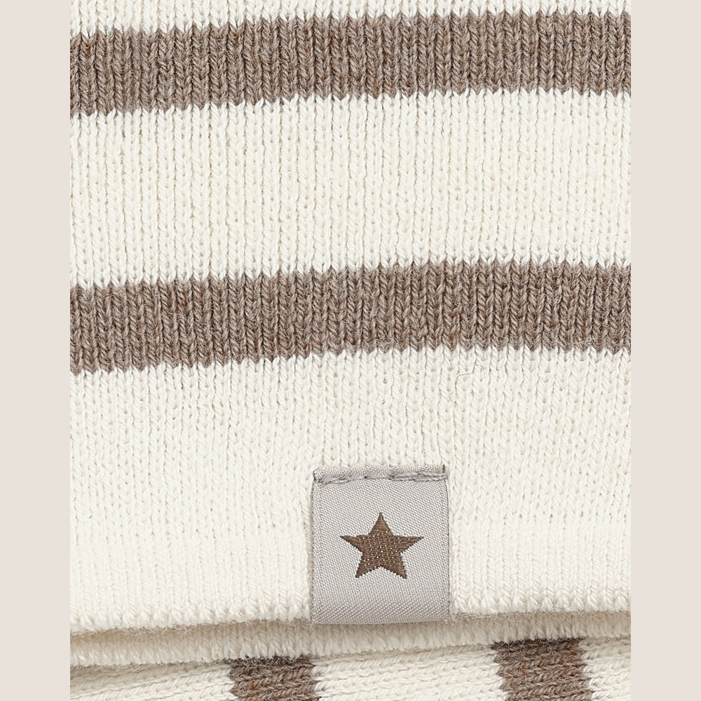Huttelihut Bonnet en maille rayée – marron
