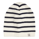 Huttelihut Bonnet en maille rayée – bleu marine foncé