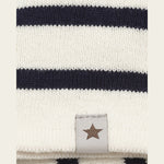 Huttelihut Bonnet en maille rayé – bleu marine foncé