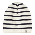 Huttelihut Bonnet tricoté à rayures – bleu marine foncé
