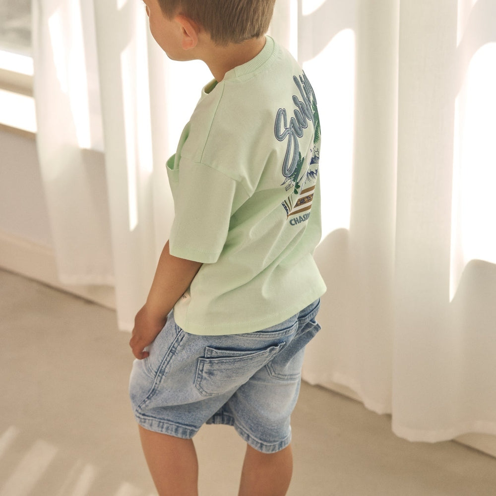 En Fant short bermuda en denim bleu clair