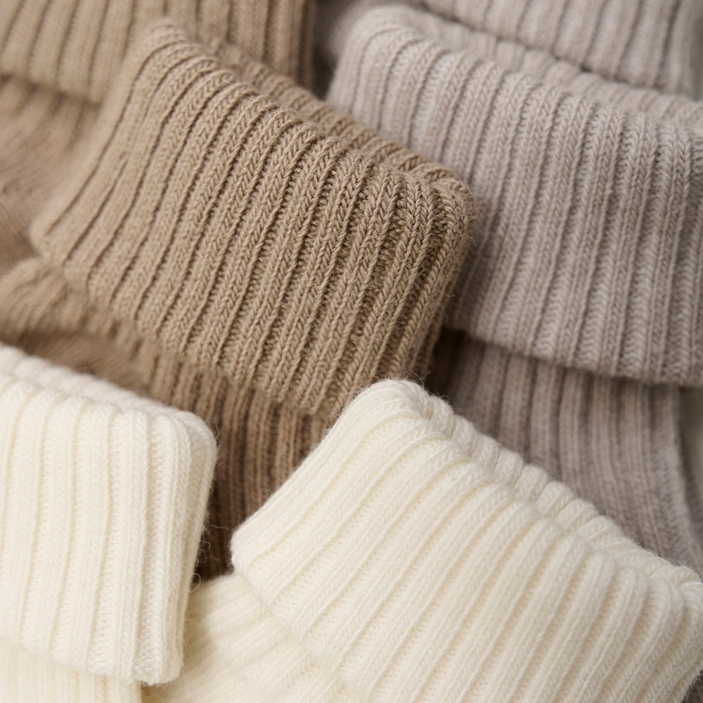 Minymo Chaussettes bébé côtelées lot de 3, taupe clair