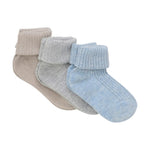 Minymo Chaussettes bébé côtelées, lot de 3, Winter Sky