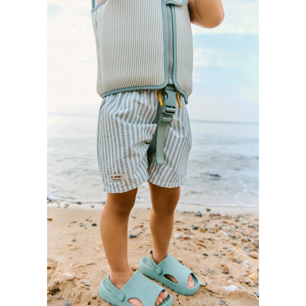 Liewood Duke boardshort rayé / short de bain pour enfants - Stripe Peppermint / Crisp White