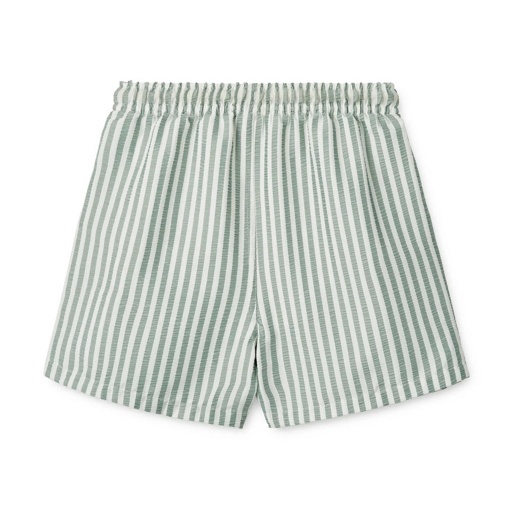 Liewood Duke Boardshort / short de bain rayé pour enfants - Stripe Peppermint / Crisp White