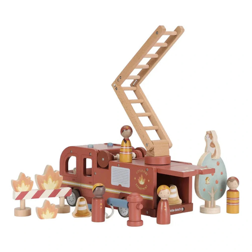 Little Dutch Set de camion de pompiers en bois - Essentials