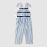 alt
Laranjinha Salopette rayée en coton pour enfants - bleu moyen